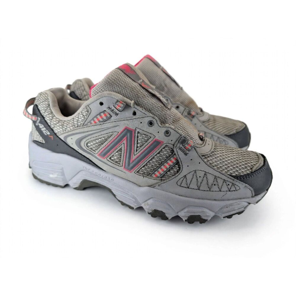 New Balance 412 WTE412P1 Womens 10 B Gray Pink Trail Running Shoes Used